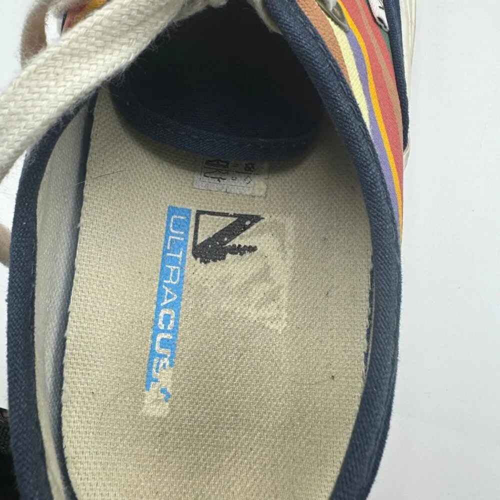 Vans Womens UltraCush Navy Canvas Shoes W/ Multicolor Stripes Size 5.5 US - Picture 4 of 9